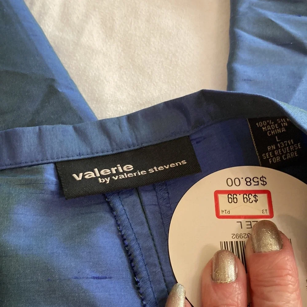 Valerie by Valerie Stevens 100% silk chameleon slacks size L - Picture 7 of 12